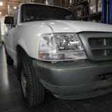 Coolstuffguru Chrome Clear Headlights+LED Daytime Lamps Pair Compatible with Ford Ranger XL XLT