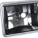 Coolstuffguru Black Headlights+Bumper Parking Lamps Compatible with Chevy S10 1998-2004, Blazer, L+R Pair Head Light Lamp Assembly