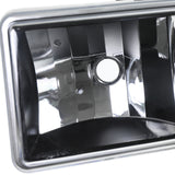Coolstuffguru Compatible with Chevy S10 Blazer Pickup Black Crystal Headlights+Clear Bumper Corner Lamps