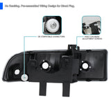 Coolstuffguru Compatible with Chevy S10 Blazer Pickup Black Crystal Headlights+Clear Bumper Corner Lamps