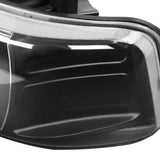 Coolstuffguru Black Housing Clear Lens Headlights + LED Bumper Lights Compatible with Chevy Silverado 1999-2002, 2000-2006 Tahoe Suburban, L+R Pair Head Light Lamp Assembly
