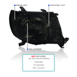 Coolstuffguru Compatible with Toyota Tacoma Smoke Tinted Lens JDM Crystal Headlights Head Lamps