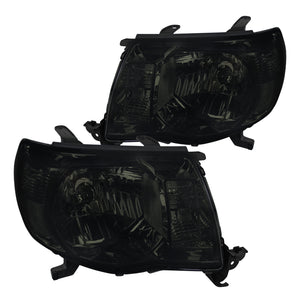 Coolstuffguru Compatible with Toyota Tacoma Smoke Tinted Lens JDM Crystal Headlights Head Lamps
