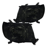 Coolstuffguru Compatible with Toyota Tacoma Smoke Tinted Lens JDM Crystal Headlights Head Lamps