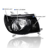 Coolstuffguru Black Clear Headlights Head Lamps Left Right Compatible with 2005-2011 Toyota Tacoma