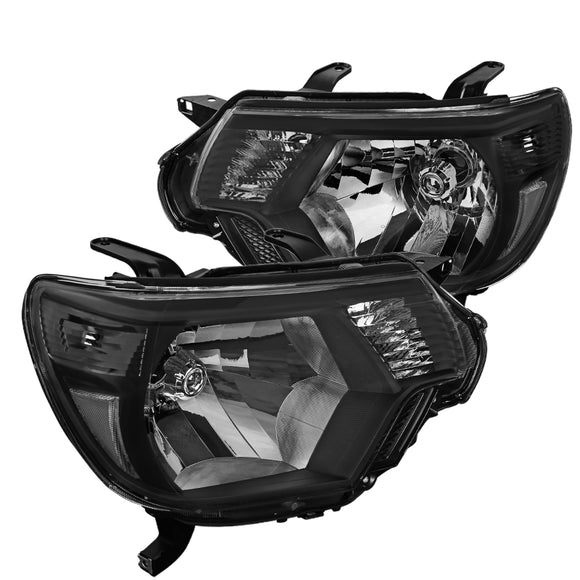 Coolstuffguru Compatible with Toyota Tacoma Pickup Black Replacement Headlights Driving Headlamps Left+Right