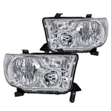 Coolstuffguru Compatible with Toyota Tundra Sequoia JDM Chrome Clear Headlights Pair