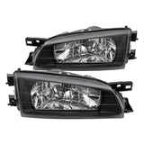 Coolstuffguru Compatible with Subaru Impreza JDM Crystal Black Diamond Headlights Head Lamps Pair