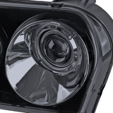 Coolstuffguru Compatible with Chrysler 300 Glossy Black Smoke Tinted Projector Headlights