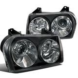 Coolstuffguru Compatible with Chrysler 300 Base Touring Limited 4 Dr Sedan, Black Housing Projector Headlights