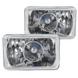 Coolstuffguru 4X6 Diamond Cut Sealed Beam Projector Headlights Chrome H4