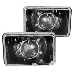 Coolstuffguru Black Housing 4x6 Square Clear Lens Projector Headlights