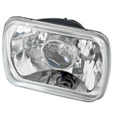 Coolstuffguru 7" X 6" Square Clear Diamond Cut Sealed Beam Projector Headlights Chrome Housing