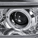 Coolstuffguru Dual Halo Led Chrome Housing Clear Lens Projector Headlights Compatible with Audi A4 1996-1999 L+R Pair Head Light Lamp Assembly