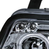 Coolstuffguru Dual Halo Led Chrome Housing Clear Lens Projector Headlights Compatible with Audi A4 1996-1999 L+R Pair Head Light Lamp Assembly