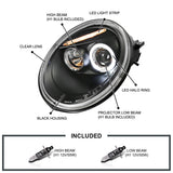 Coolstuffguru Compatible with Volkswagen Beetle Black Projector Halo Head Lights