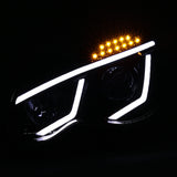 Coolstuffguru Compatible with Mercedes Benz W203 C-Class C230 C320 LED Bar Jet Black Projector Headlights