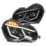 Coolstuffguru Compatible with Mercedes Benz W203 C-Class C230 C240 C320 LED Projector Headlights Black Headlamps