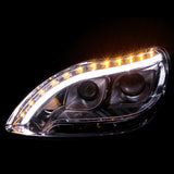 Coolstuffguru Compatible with Mercedes Benz W220 S-Class Chrome LED Strip Signal Projector Headlights