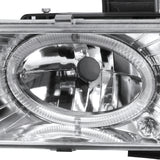 Coolstuffguru Compatible with Chevy GMC C10 Pickup Silverado Suburban Chrome Halo Led Projector Headlights