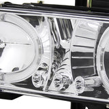 Coolstuffguru Compatible with Chevy GMC C10 Pickup Silverado Suburban Chrome Halo Led Projector Headlights