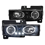 Coolstuffguru Compatible with Chevy GMC C10 Pickup Silverado Suburban Black Halo Led Projector Headlights