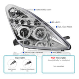 Coolstuffguru Compatible with Toyota Celica Chrome Clear Halo Led Projector Headlights