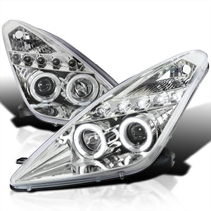 Coolstuffguru Compatible with Toyota Celica Chrome Clear Halo Led Projector Headlights