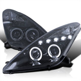 Coolstuffguru Compatible with Toyota Celica Dual Halo Led Glossy Black Projector Headlights