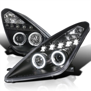 Coolstuffguru Compatible with Toyota Celica Dual Halo Led Projector Black Headlights