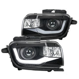 Coolstuffguru Compatible with Chevy Camaro Replacement LED Tube Black Projector Headlights Left+Right