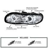 Coolstuffguru Compatible with Chevy Camaro Chrome Clear Halo Led Projector Head Lights