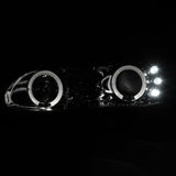 Coolstuffguru Compatible with Chevy Camaro Chrome Clear Halo Led Projector Head Lights