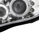 Coolstuffguru Compatible with Chevy Camaro Chrome Clear Halo Led Projector Head Lights