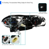 Coolstuffguru Compatible with Chevy Camaro Chrome Clear Halo Led Projector Head Lights