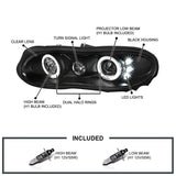 Coolstuffguru Compatible with Chevy Camaro Dual Halo Led Projector Head Lights Black