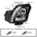 Coolstuffguru Compatible with Cadillac Cts Halo Black Projector SMD LED Headlights Lamps