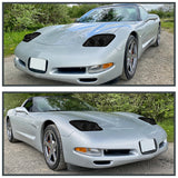 Coolstuffguru Compatible with Chevy Corvette C5 Smoke Lens Projector Headlights Tinted Head Lights Lamps Pair