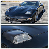 Coolstuffguru Compatible with Chevy Corvette C5 Replacement Black Projector Headlights Head Lamps Left+Right