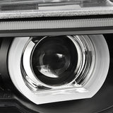 Coolstuffguru Compatible with BMW E38 7-Series 740i 740i Black Clear Dual Halo LED Projector Headlights