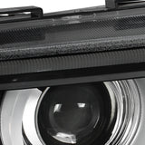 Coolstuffguru Compatible with BMW E38 7-Series 740i 740i Black Clear Dual Halo LED Projector Headlights