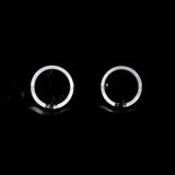 Coolstuffguru Compatible with BMW E46 3 Series 4Dr Black Halo Projector Headlights Driving Head Lamps Pair