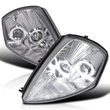 Coolstuffguru Compatible with Mitsubishi Eclipse JDM Chrome Clear Dual Halo Projector Headlights