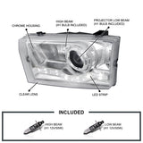 Coolstuffguru Compatible with Ford F250 F350 F450 F550 Super Duty Chrome SMD LED Projector Headlights