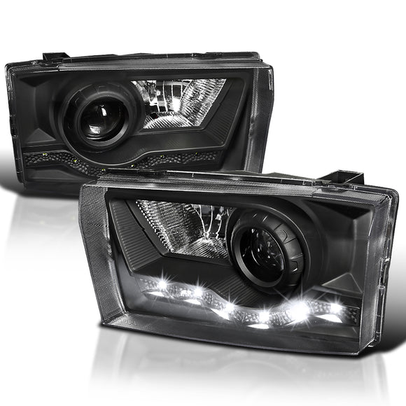 Coolstuffguru Compatible with Ford F250 F350 F450 F550 Black Projector Headlights+R8 LED