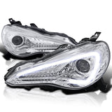 Coolstuffguru Compatible with Scion FR-S Toyota 86 Chrome Projector Headlights+LED+Signal Strip