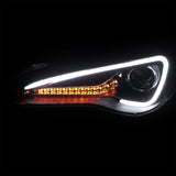 Coolstuffguru Compatible with Scion FR-S Toyota 86 Black Projector Headlights+LED+Sequential Signal Bar