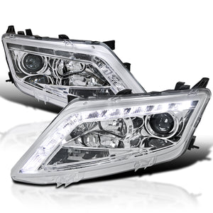 Coolstuffguru Compatible with Ford Fusion 4dr Sedan Clear LED Projector Headlights Chrome Lamps