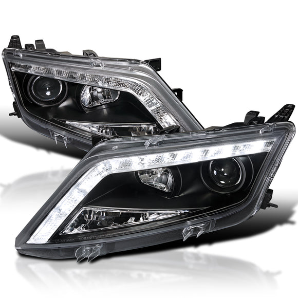 Coolstuffguru Compatible with Ford Fusion 4dr Sedan Black LED Projector Headlights Lamps