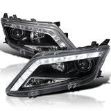 Coolstuffguru Compatible with Ford Fusion 4dr Sedan Black LED Projector Headlights Lamps